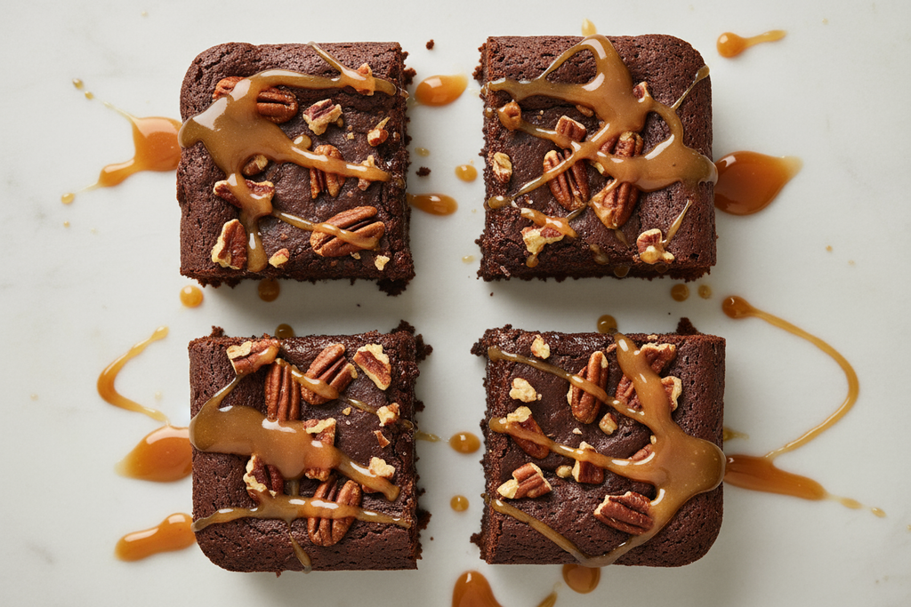 Bourbon Butter Babe

Boozy, fudgy brownie with pecans and a buttery caramel drizzle 4 slices