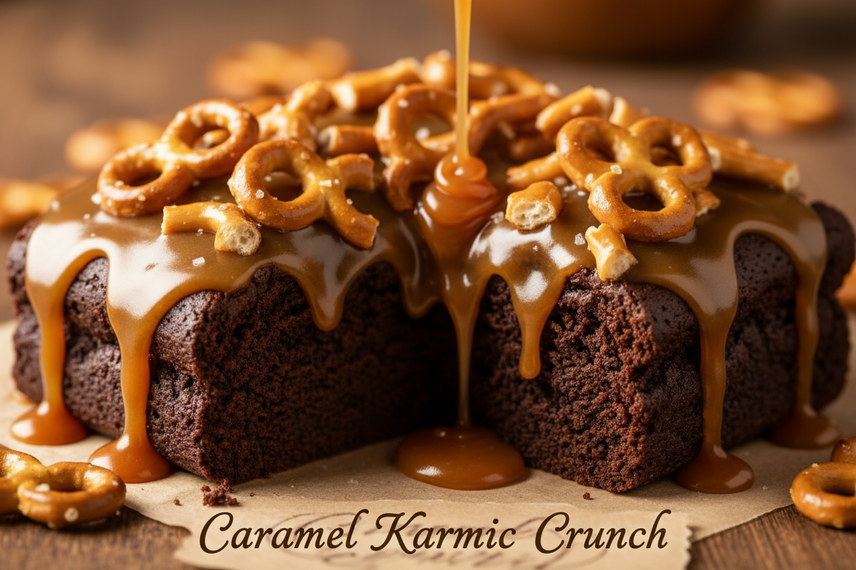 Caramel Karmic Crunch

A salty-sweet brownie with gooey caramel and pretzel crunch