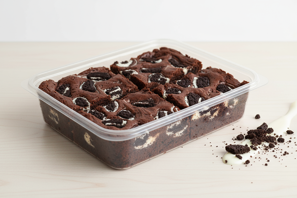Cookies & Dream Brownies 4 slices in a plastic package container