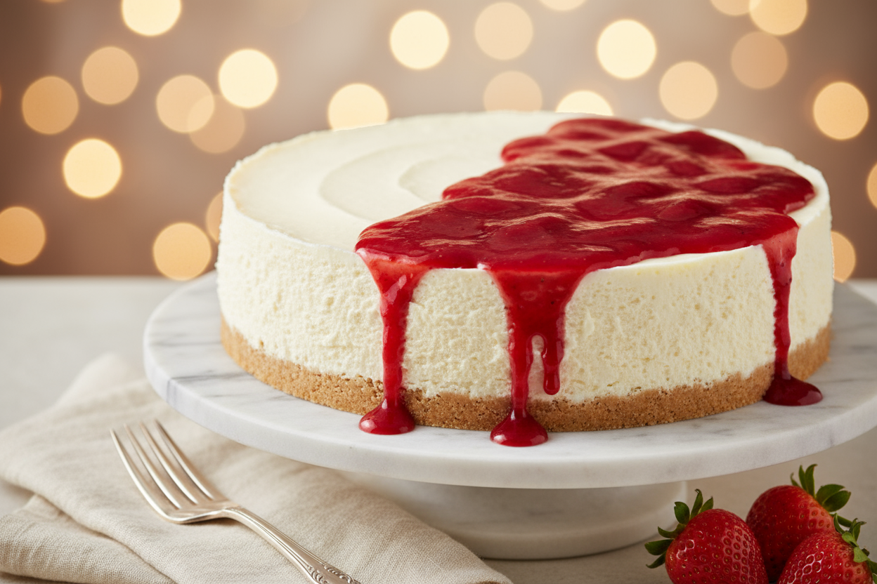 put strawberry sauce on top